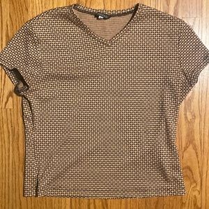 Women’s Guess brown and black patterned short sleeve top
